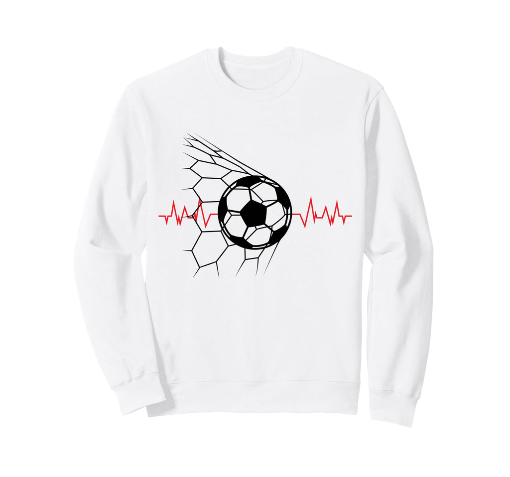 Soccer Ball Heartbeat Players And Sweatshirt - Minimalist Print for Adults