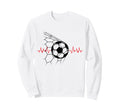 Soccer Ball Heartbeat Players And Sweatshirt - Minimalist Print for Adults