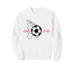Soccer Ball Heartbeat Players And Sweatshirt - Minimalist Print for Adults