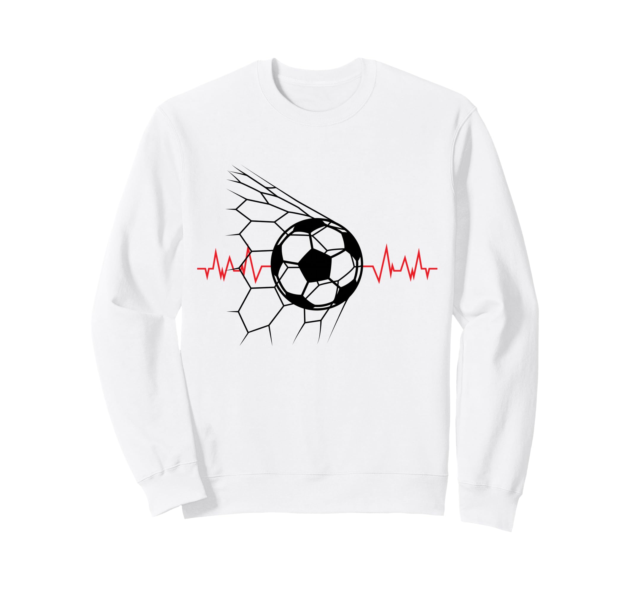 Soccer Ball Heartbeat Players And Sweatshirt - Minimalist Print for Adults
