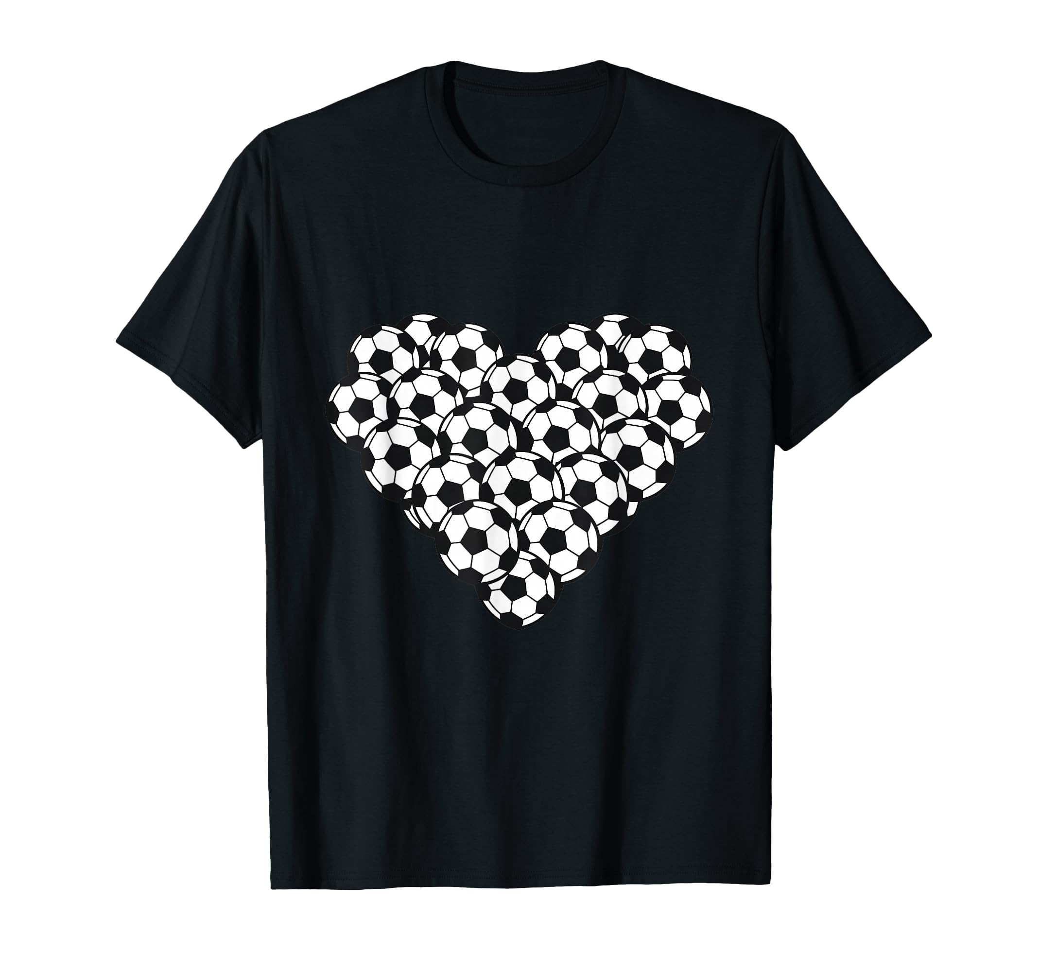 Heart Shaped Soccer Ball T-Shirt - Graphic Print for Adults
