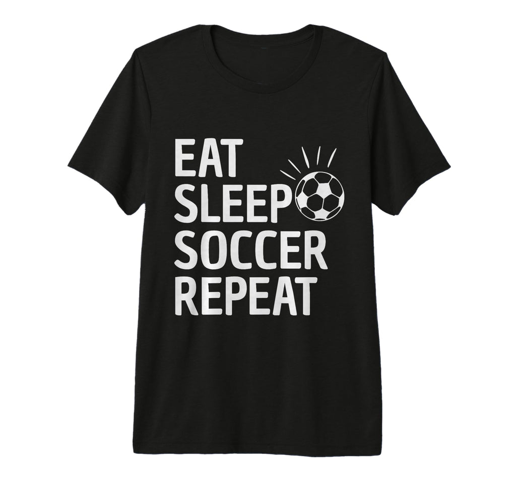 Eat Sleep Soccer Repeat Tri Blend T-Shirt - Trendy Graphic for Adults