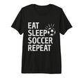 Eat Sleep Soccer Repeat Tri Blend T-Shirt - Trendy Graphic for Adults
