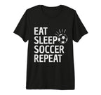 Eat Sleep Soccer Repeat Tri Blend T-Shirt - Trendy Graphic for Adults