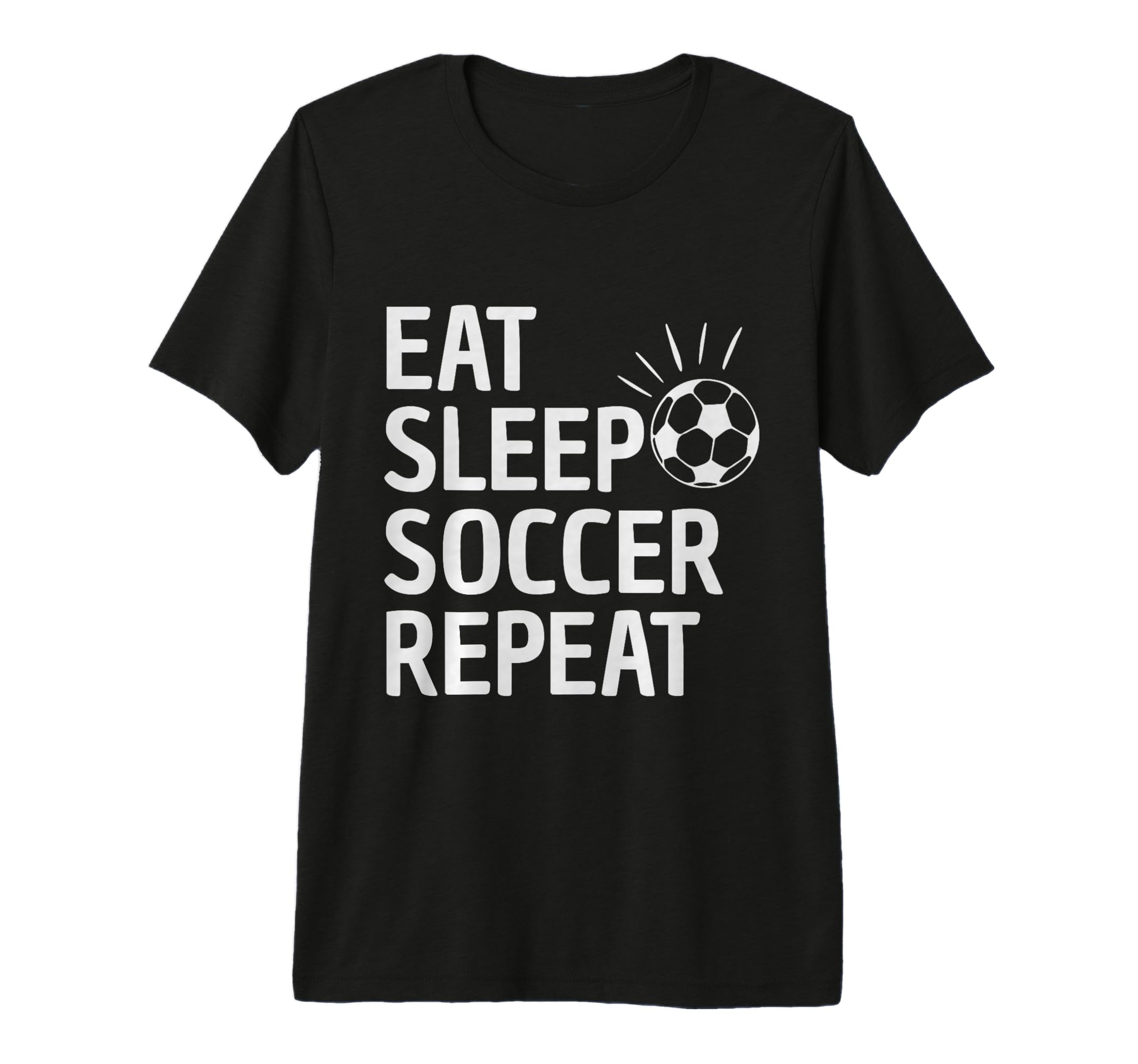 Eat Sleep Soccer Repeat Tri Blend T-Shirt - Trendy Graphic for Adults