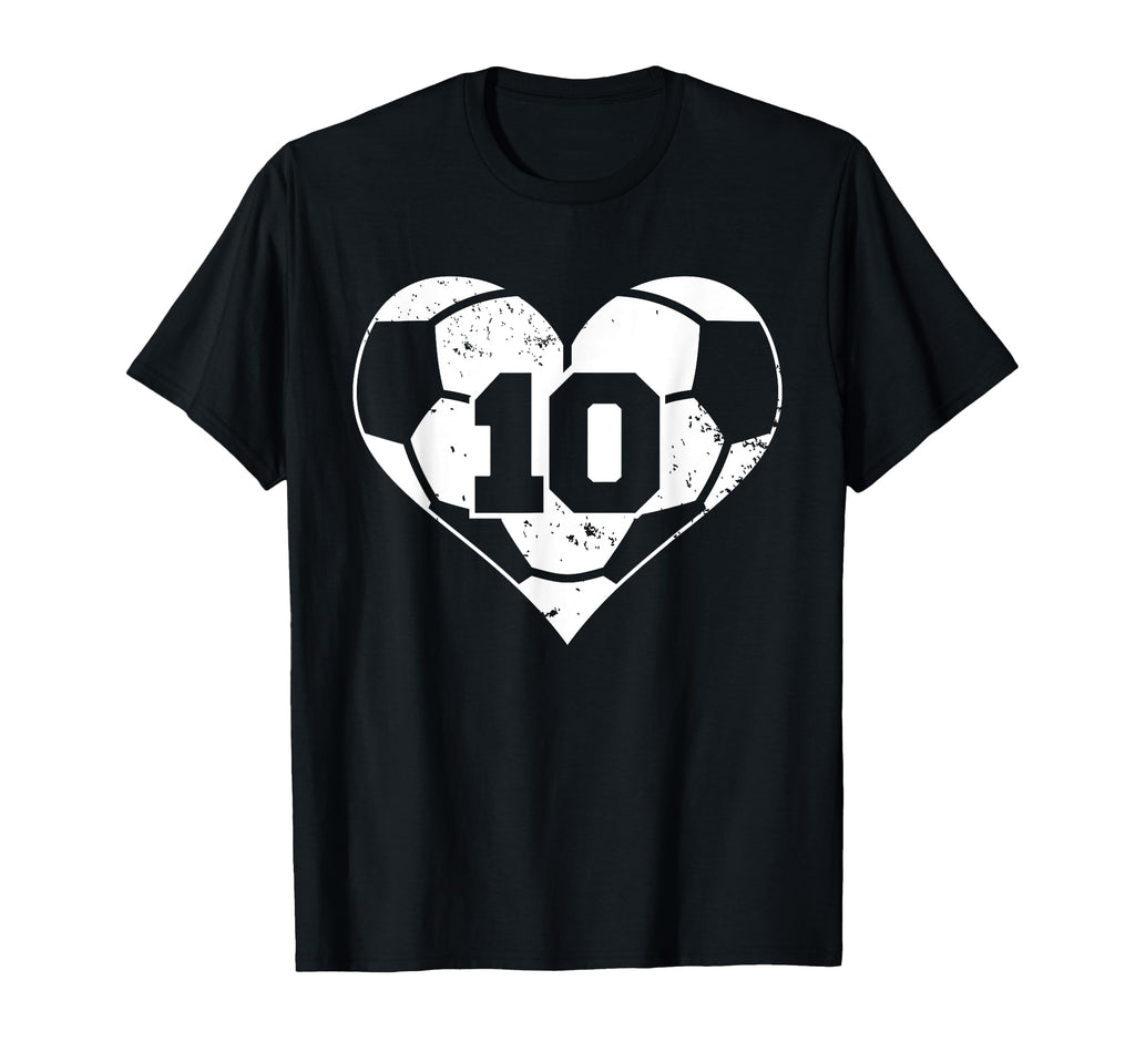 Soccer Number 10 Jersey Funny T-Shirt - Fun Novelty Design Men Women
