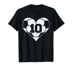 Soccer Number 10 Jersey Funny T-Shirt - Fun Novelty Design Men Women