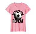 Eat Sleep Soccer Repeat Fan T-Shirt - Graphic Print for Adults