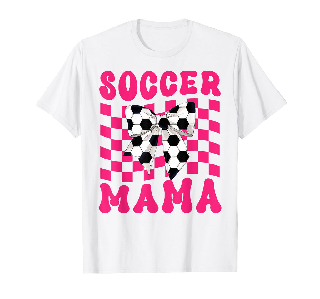 Soccer Mama Coquette Bow Soccer T-Shirt - Casual Everyday Wear for Adults