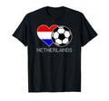 Netherlands Soccer Dutch Flag Love T-Shirt - Minimalist Print for Adults