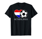 Netherlands Soccer Dutch Flag Love T-Shirt - Minimalist Print for Adults