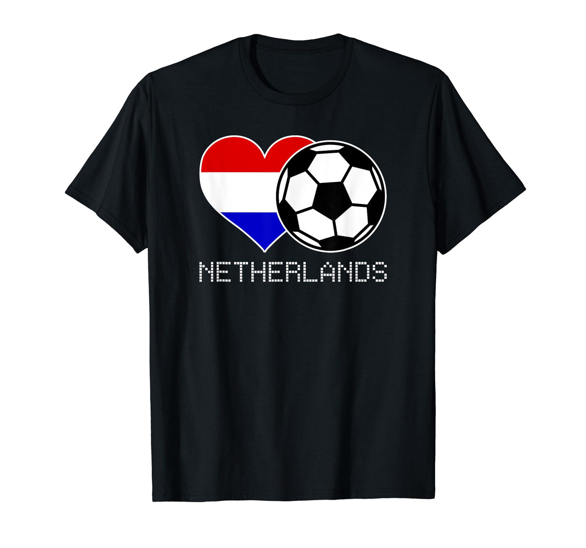 Netherlands Soccer Dutch Flag Love T-Shirt - Minimalist Print for Adults