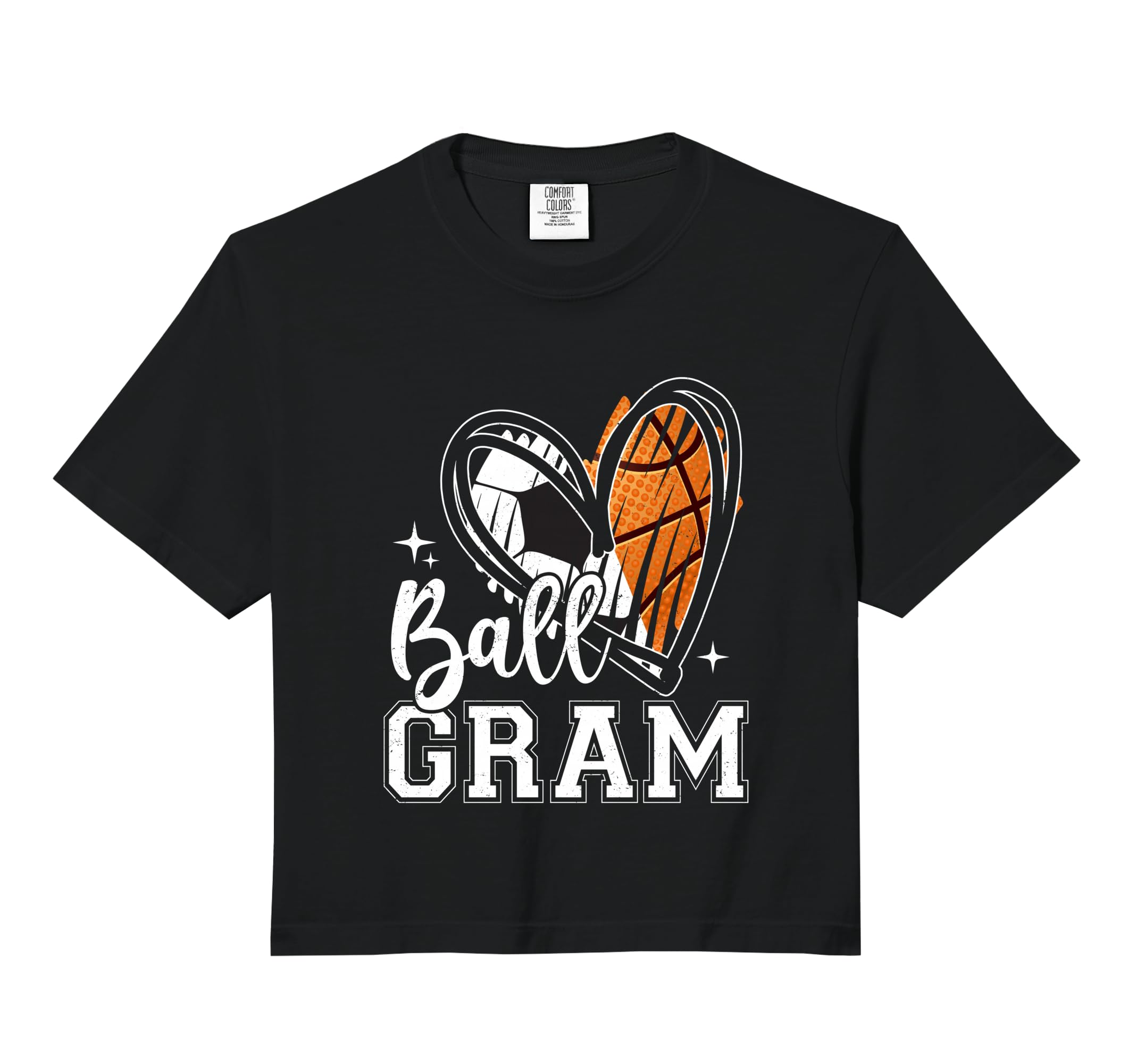 Ball Gram Heart Soccer Basketball T-Shirt - Fun Novelty Design Men Women