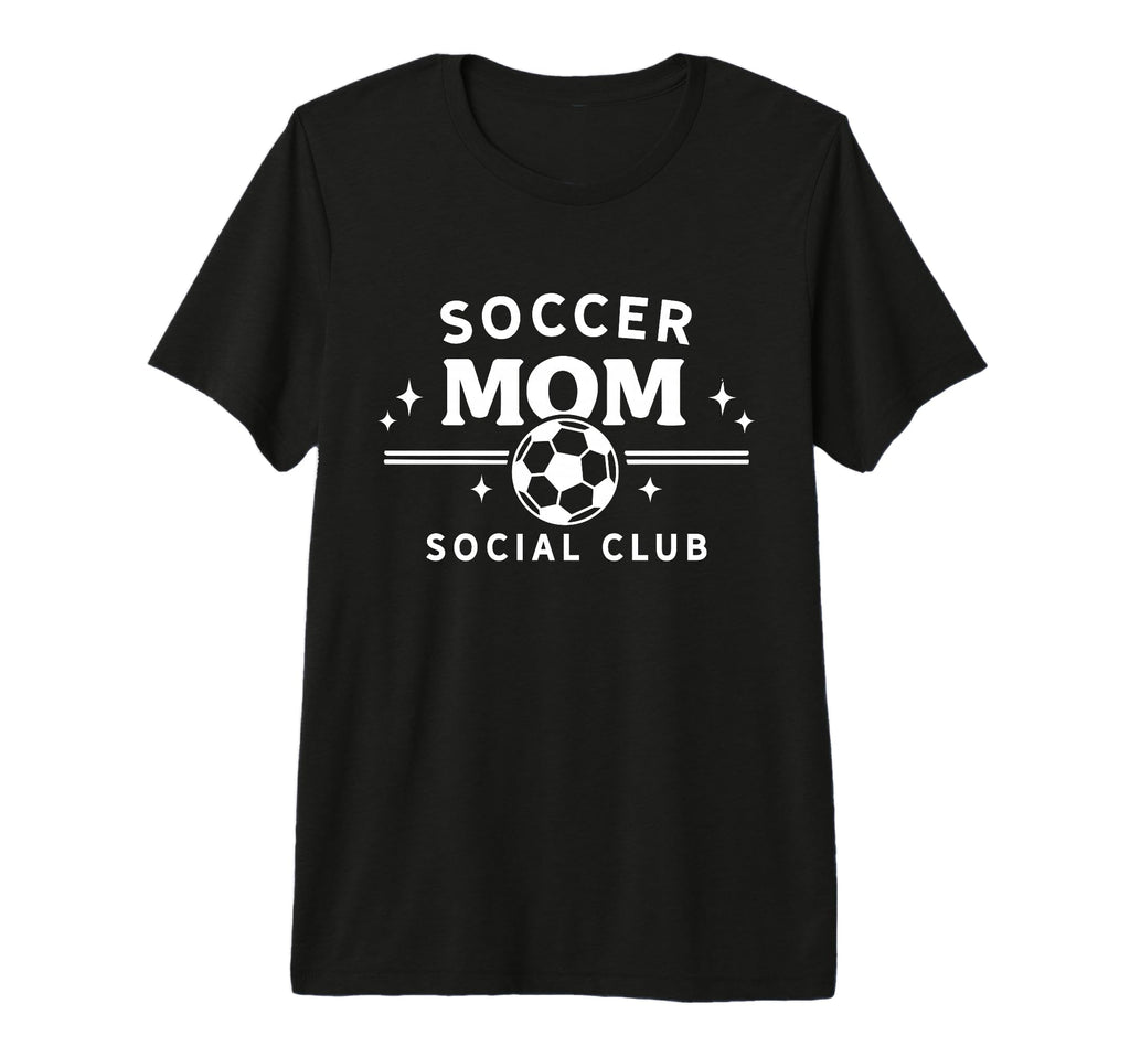 Soccer Mom Social Club Funny Sports T-Shirt - Minimalist Print for Adults
