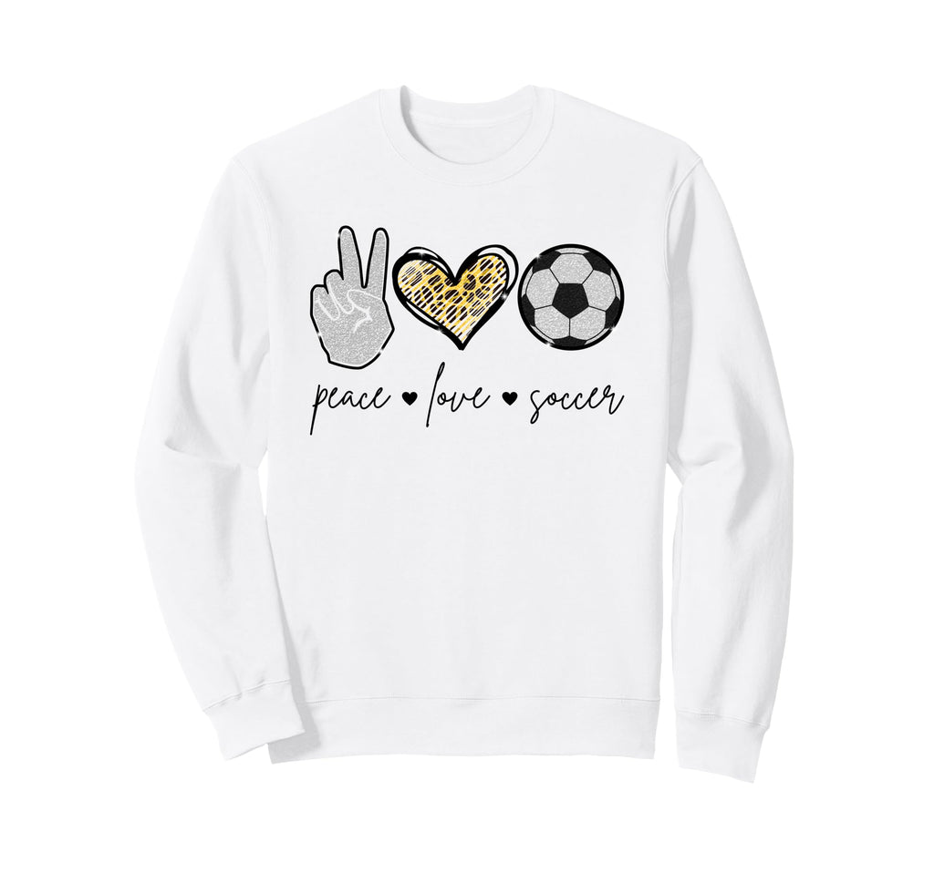 Peace Love Soccer Funny Soccer Sweatshirt - Custom Art Print for Adults