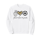 Peace Love Soccer Funny Soccer Sweatshirt - Custom Art Print for Adults