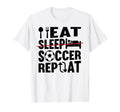 Eat Sleep Soccer Repeat Funny Soccer T-Shirt - Minimalist Print for Adults