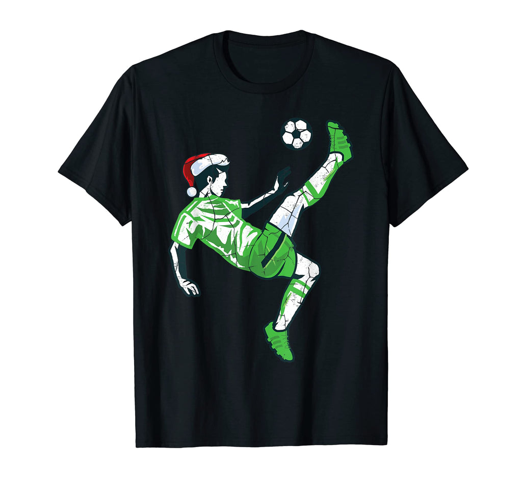 Soccer Santa Hat And Ball T-Shirt - Minimalist Print Unisex