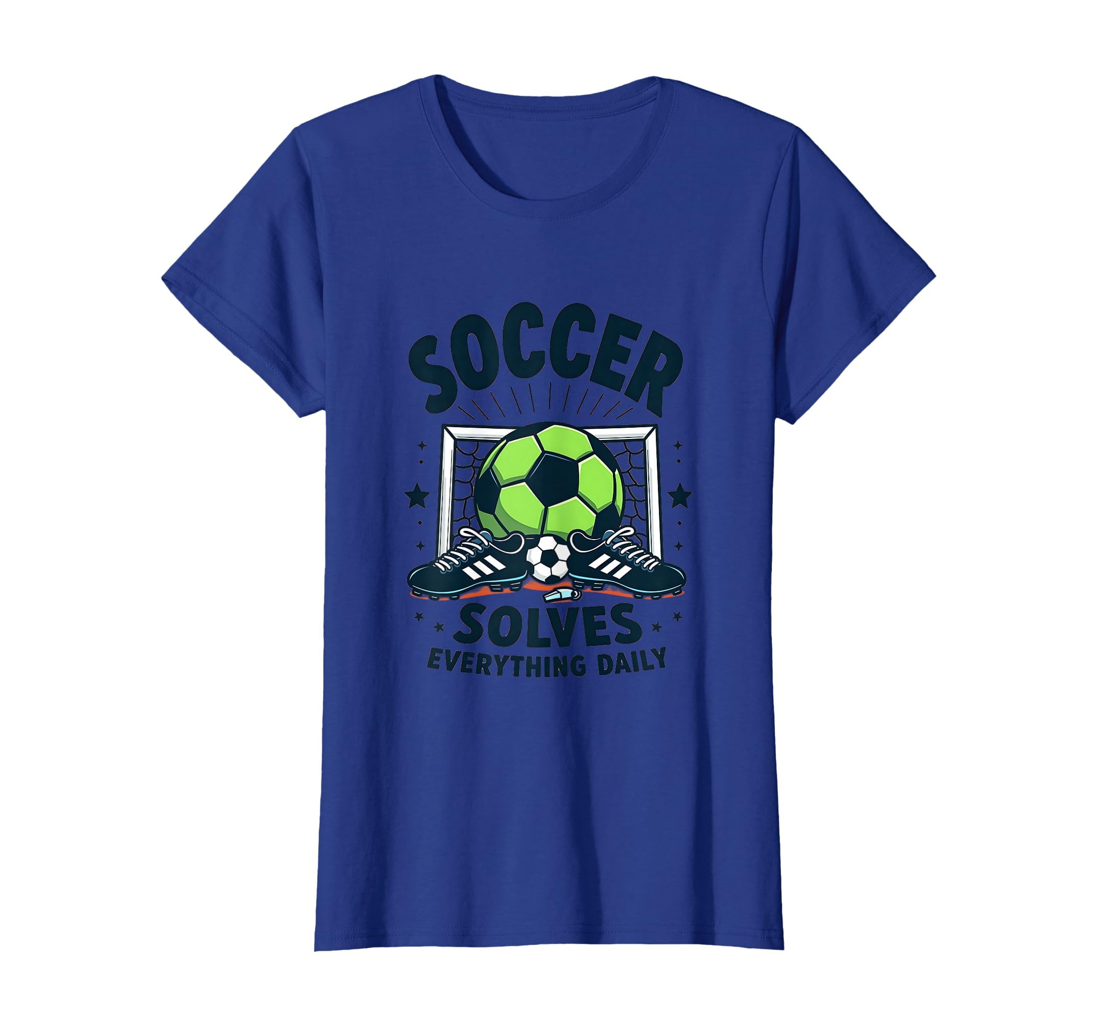Soccer Solves Everything Daily Dad T-Shirt - Minimalist Print for Adults