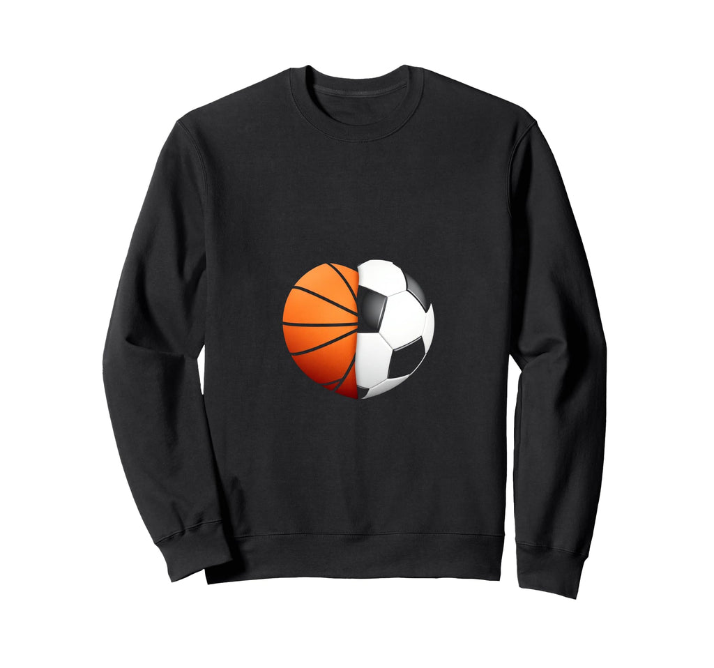 Split Heart Basketball Soccer Sweatshirt - Custom Art Print for Adults