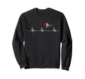Croatian Pride Heartbeat Ekg Pulse Sweatshirt - Graphic Print for Adults