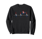 Croatian Pride Heartbeat Ekg Pulse Sweatshirt - Graphic Print for Adults