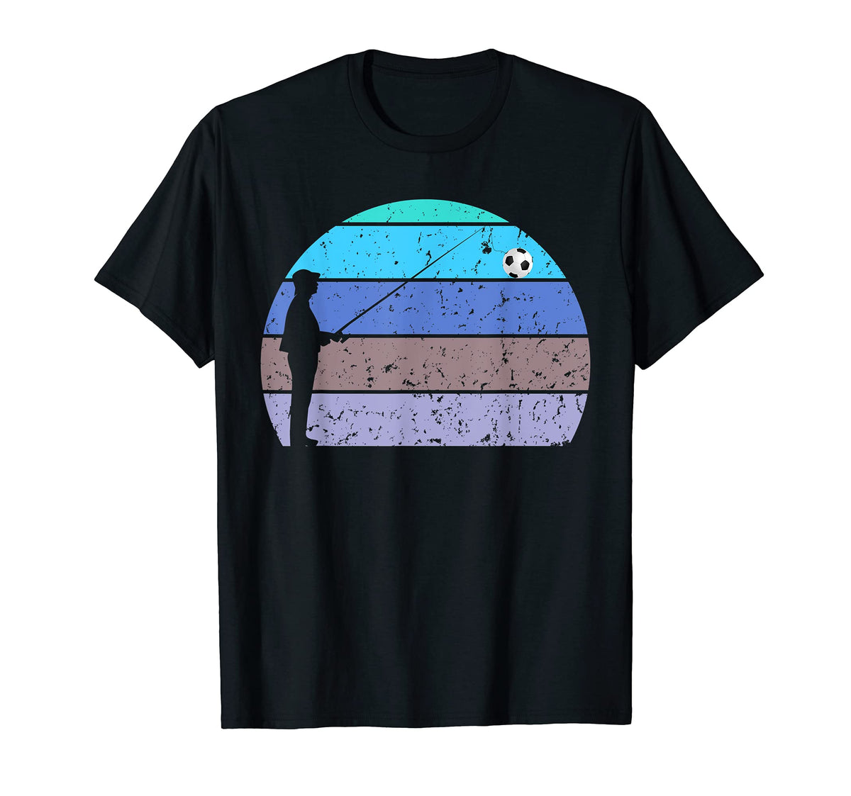 Funny Fisherman Fishing Soccer Ball T-Shirt - Minimalist Print Unisex