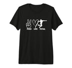 Peace Love Futsal Funny Futsal Tri T-Shirt - Novelty Apparel for Adults