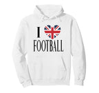 I Love Football Black British Flag Hoodie - Streetwear Style Men Women
