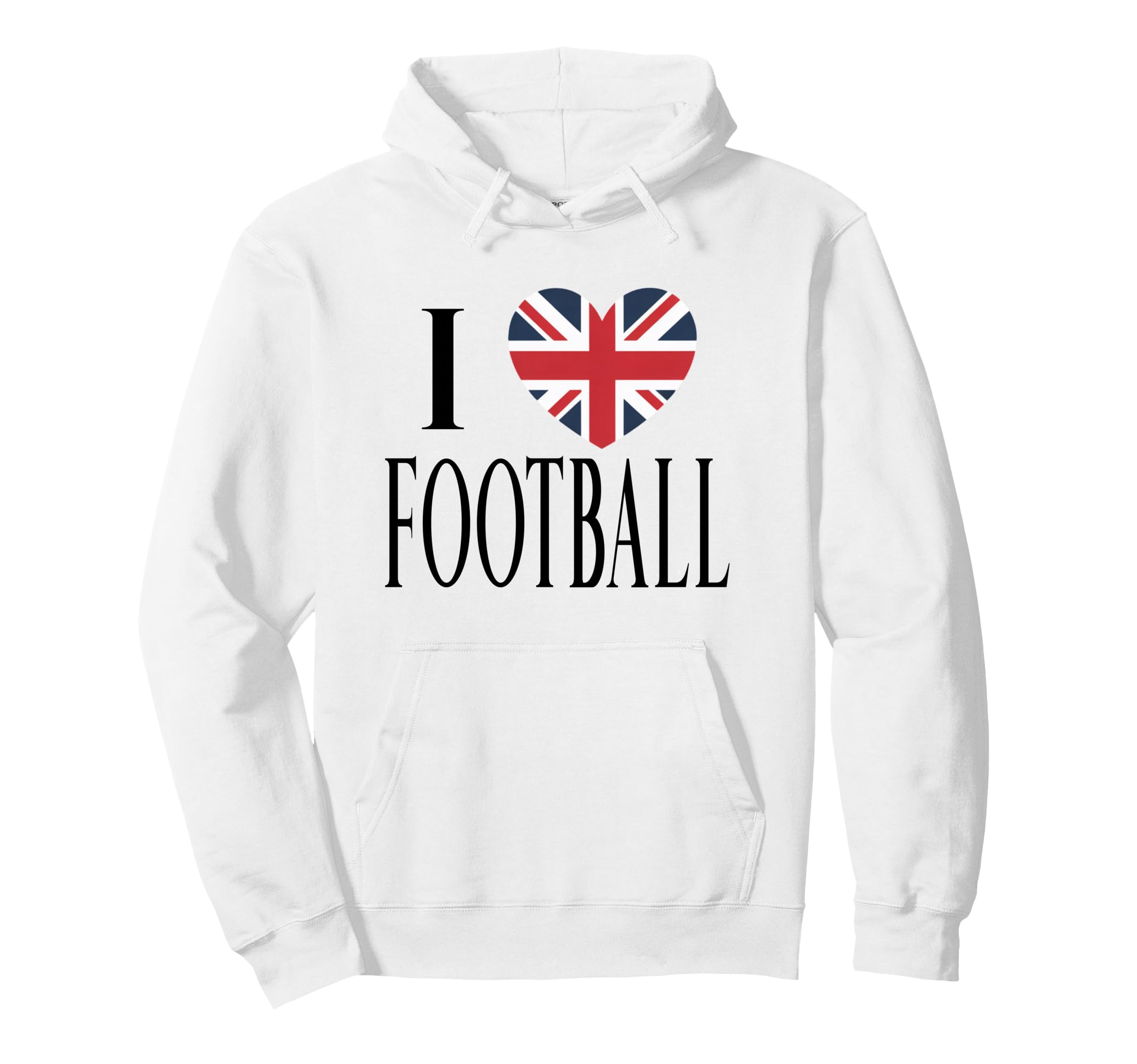I Love Football Black British Flag Hoodie - Streetwear Style Men Women