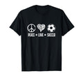 Peace Love Soccer Soccer Player Heart Peace T-Shirt - Graphic Print Unisex