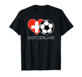Switzerland Soccer Swiss Flag Love T-Shirt - Minimalist Print for Adults