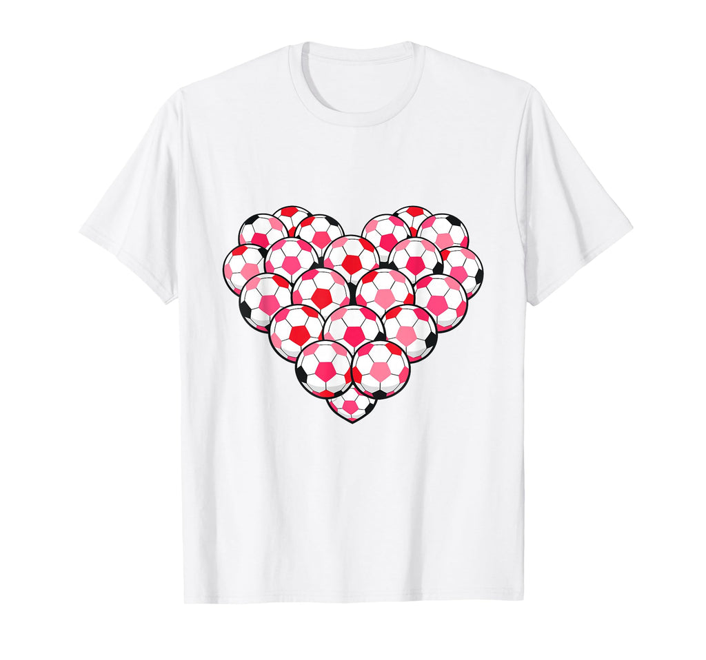 Heart Shaped Soccer Ball Artwork T-Shirt - Unique Graphic for Adults