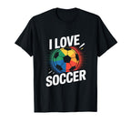 I Love Soccer Vibrant Fan Statement T-Shirt - Graphic Print Men Women