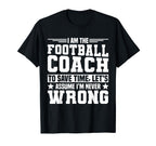 Football Coach T-Shirt - Casual Everyday Wear Men Women