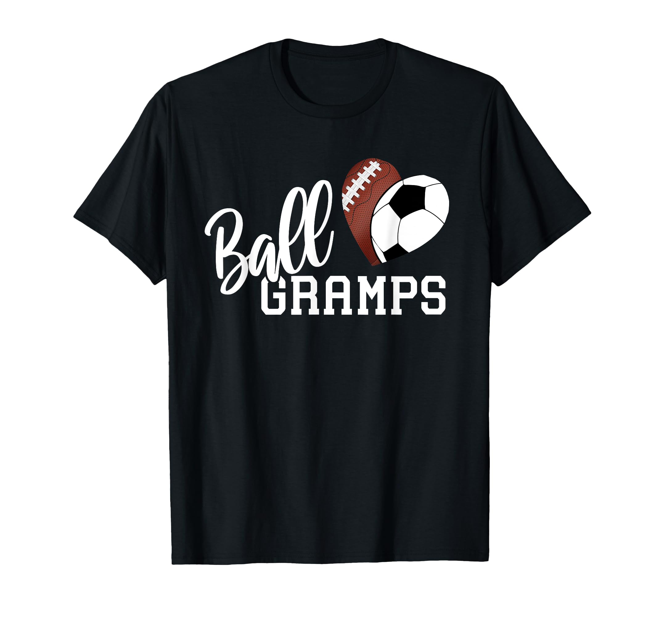 Ball Gramps Heart Funny Football Soccer T-Shirt - Minimalist Print Unisex