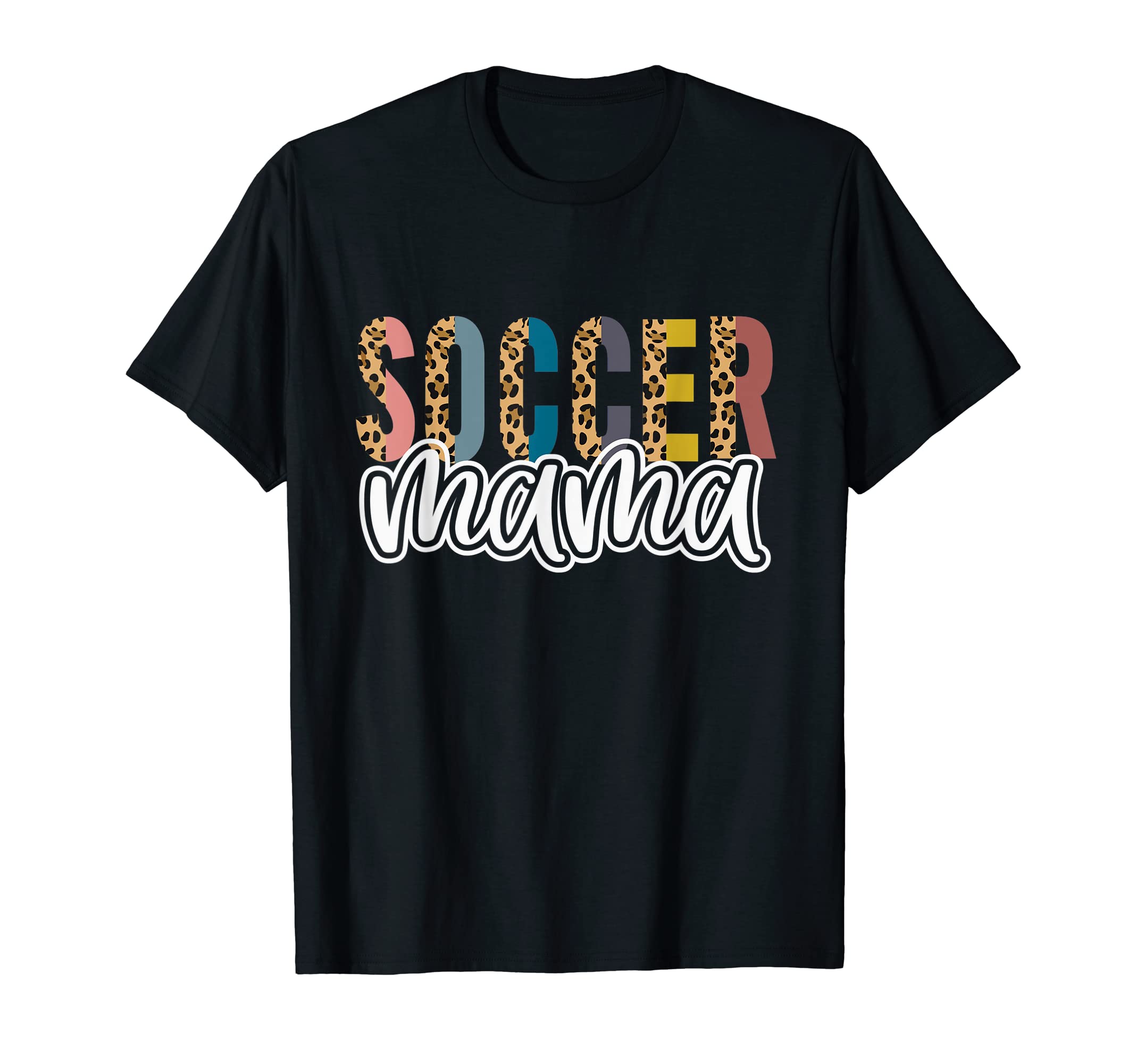 Soccer Mama Leopard Cheetah Trendy T-Shirt - Fun Novelty Design for Adults