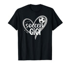 Soccer Gigi Heart Grandma Gigi Soccer T-Shirt - Unique Graphic for Adults