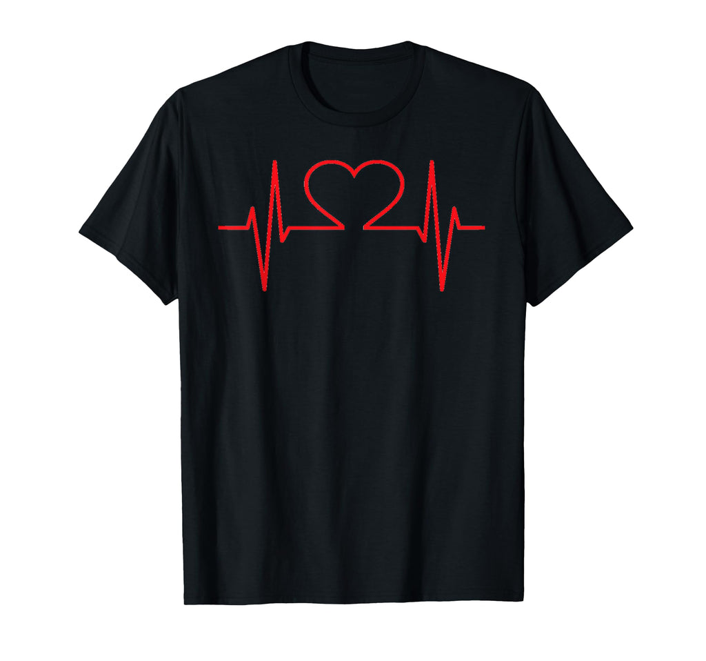 Valentines Day Red Heart Ekg T-Shirt - Streetwear Style for Adults