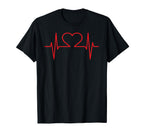 Valentines Day Red Heart Ekg T-Shirt - Streetwear Style for Adults