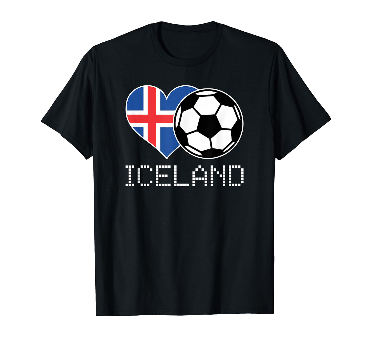 Iceland Soccer Icelander Flag Love T-Shirt - Fun Novelty Design for Adults