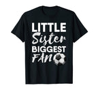 Little Sister Biggest Fan Sibling T-Shirt - Minimalist Print for Adults