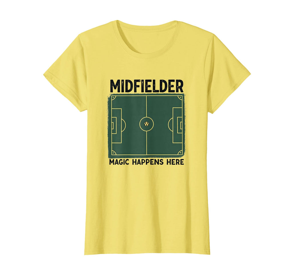 Midfielder Magic Happens Here Soccer T-Shirt - Trendy Graphic Men Women