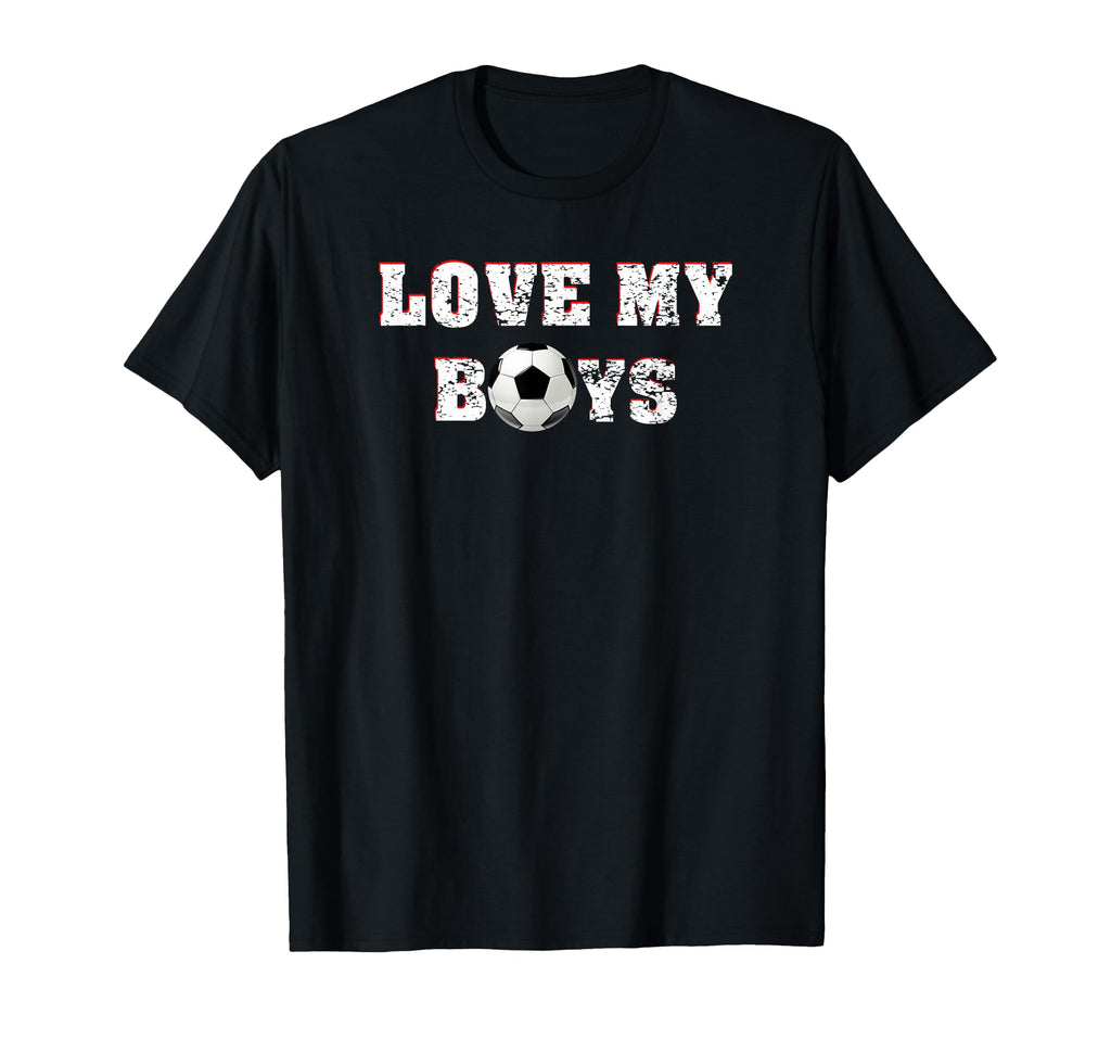 Love My Mom Dad Soccer Cheer Ladies T-Shirt - Trendy Graphic Men Women