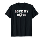 Love My Mom Dad Soccer Cheer Ladies T-Shirt - Trendy Graphic Men Women