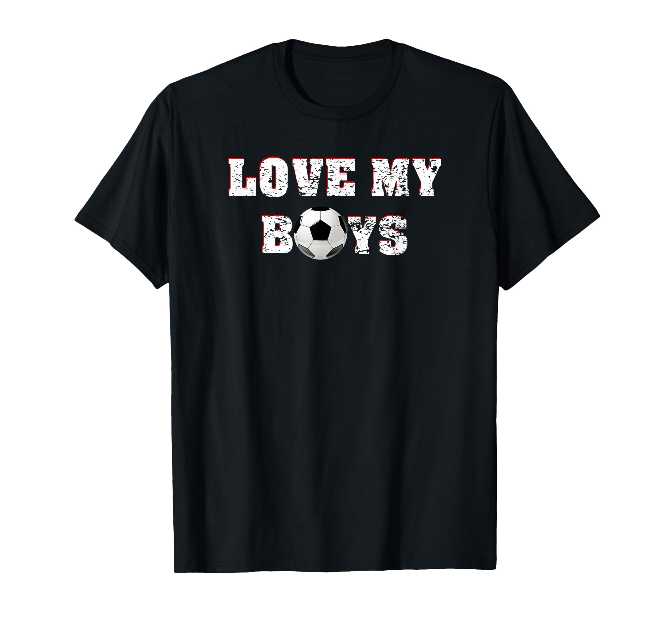 Love My Mom Dad Soccer Cheer Ladies T-Shirt - Trendy Graphic Men Women