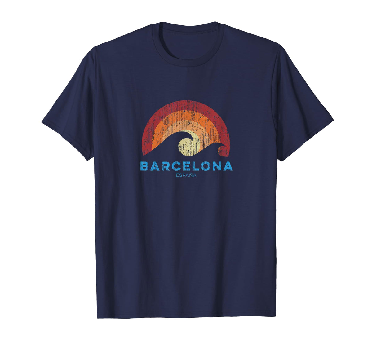 Barcelona Spain Espana Surf Beach Vibe T-Shirt - Custom Art Print Unisex