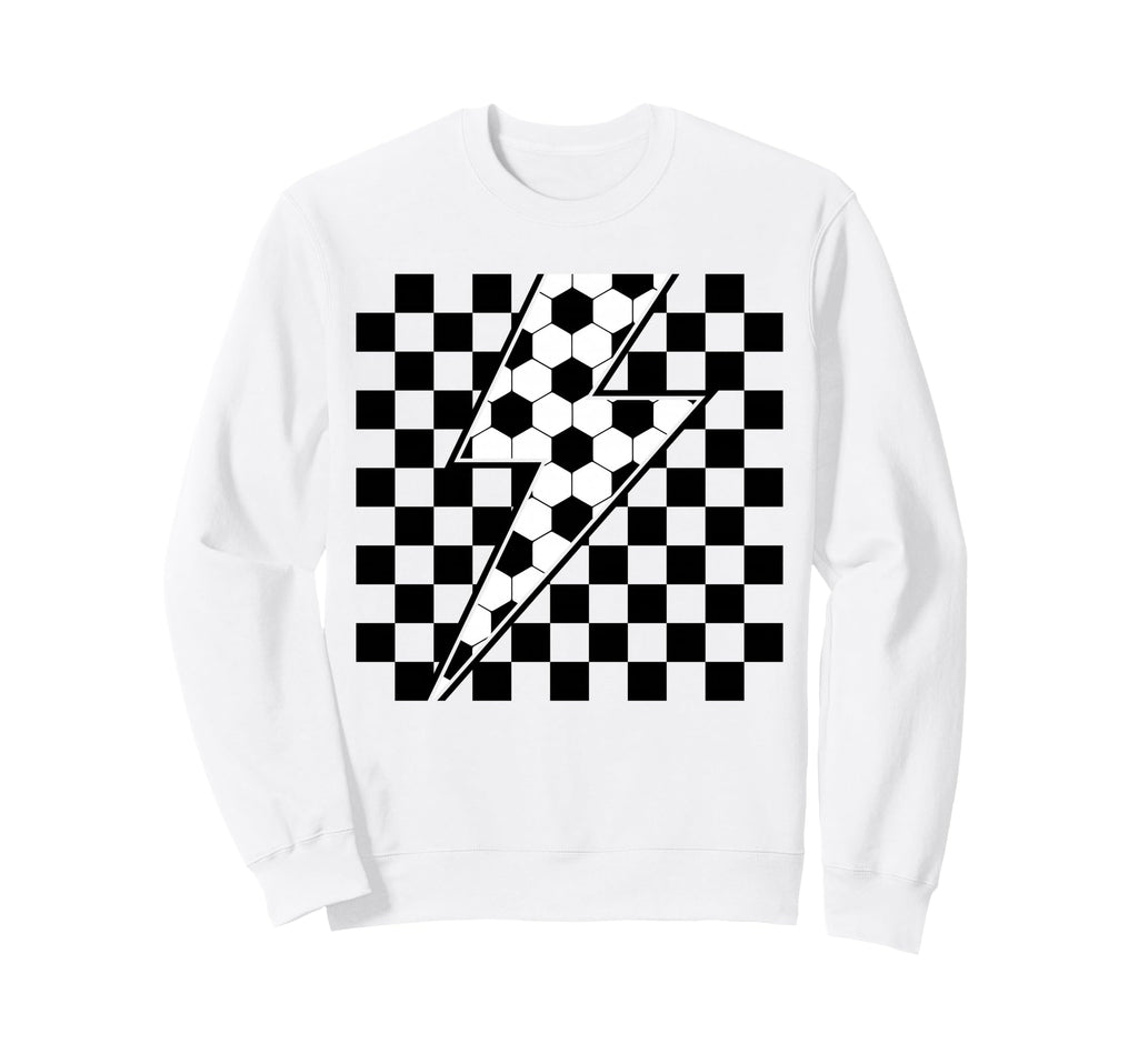 Lightning Bolt Checkered Aesthetic Sweatshirt - Novelty Apparel Unisex