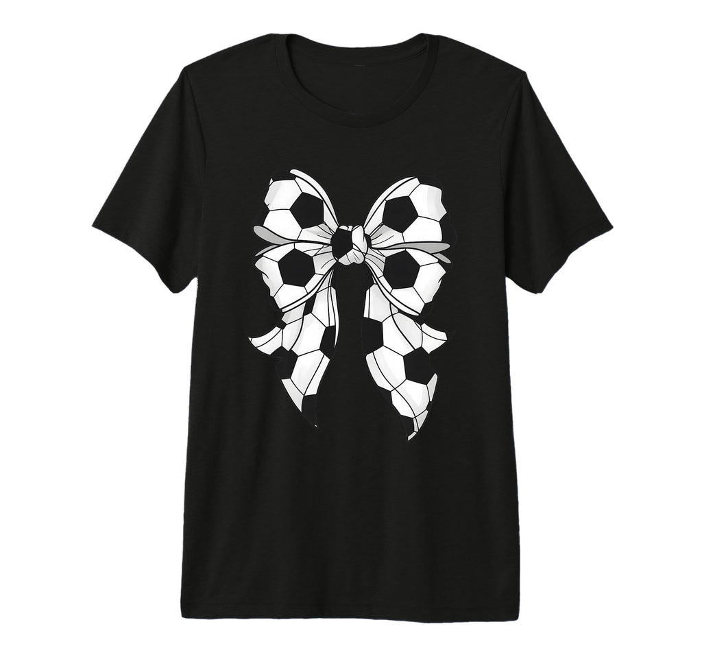 Soccer Coquette Bow Soccer Mama Mom Tri T-Shirt - Novelty Apparel Unisex