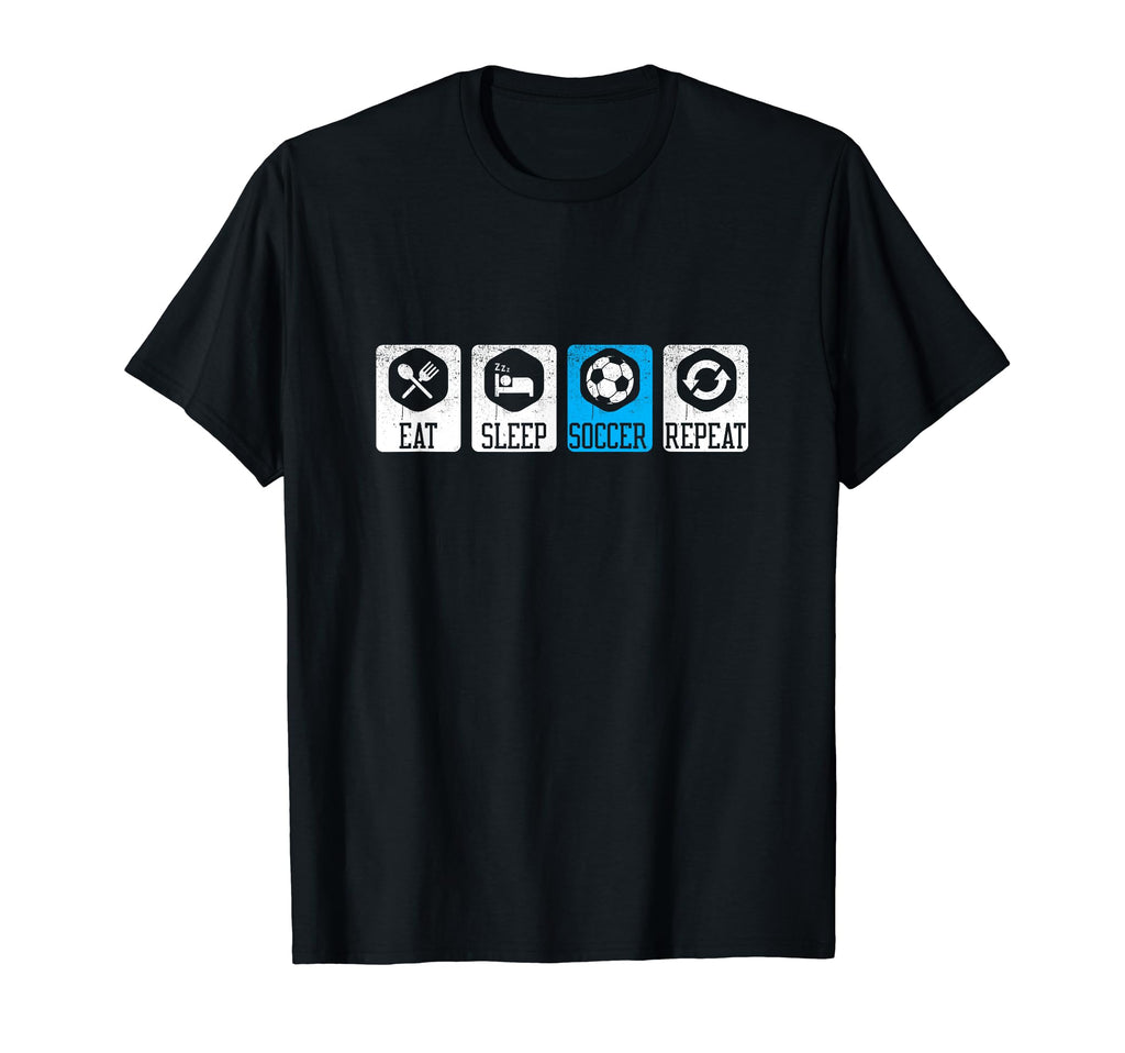 Eat Sleep Soccer Repeat T-Shirt - Custom Art Print Men Women